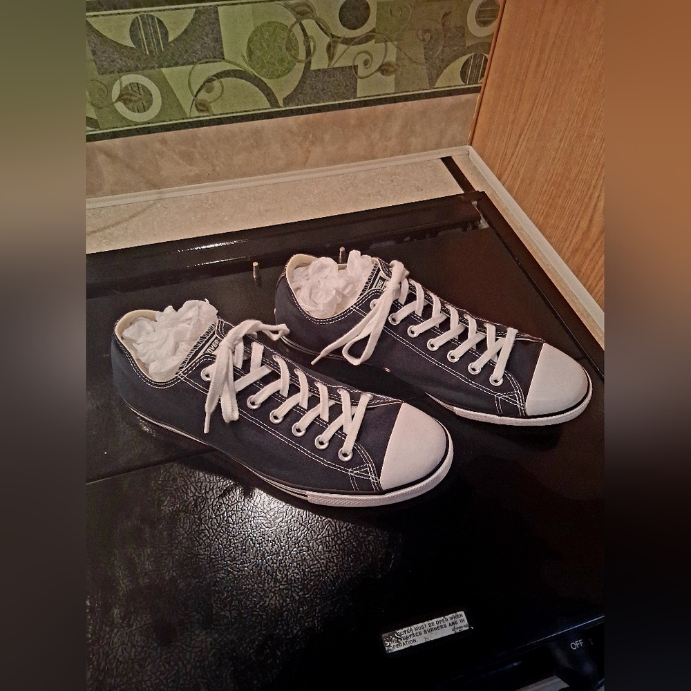 Converse Low Top Sneakers in Black and White - Picture 2 of 11